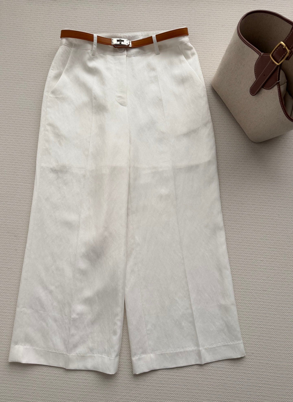 HERMES 26S WIDE LEG CROPPED PANTS 555