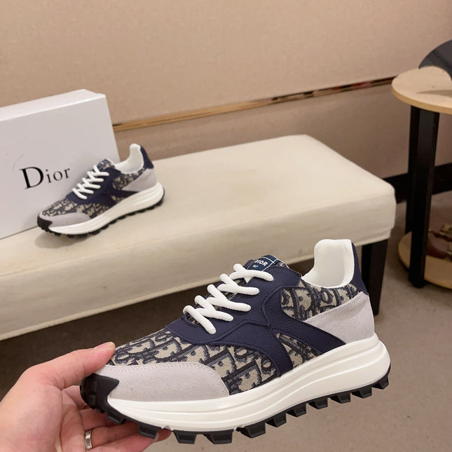 CD CROSS SNEAKER NAVY AND BEIGE SUEDE