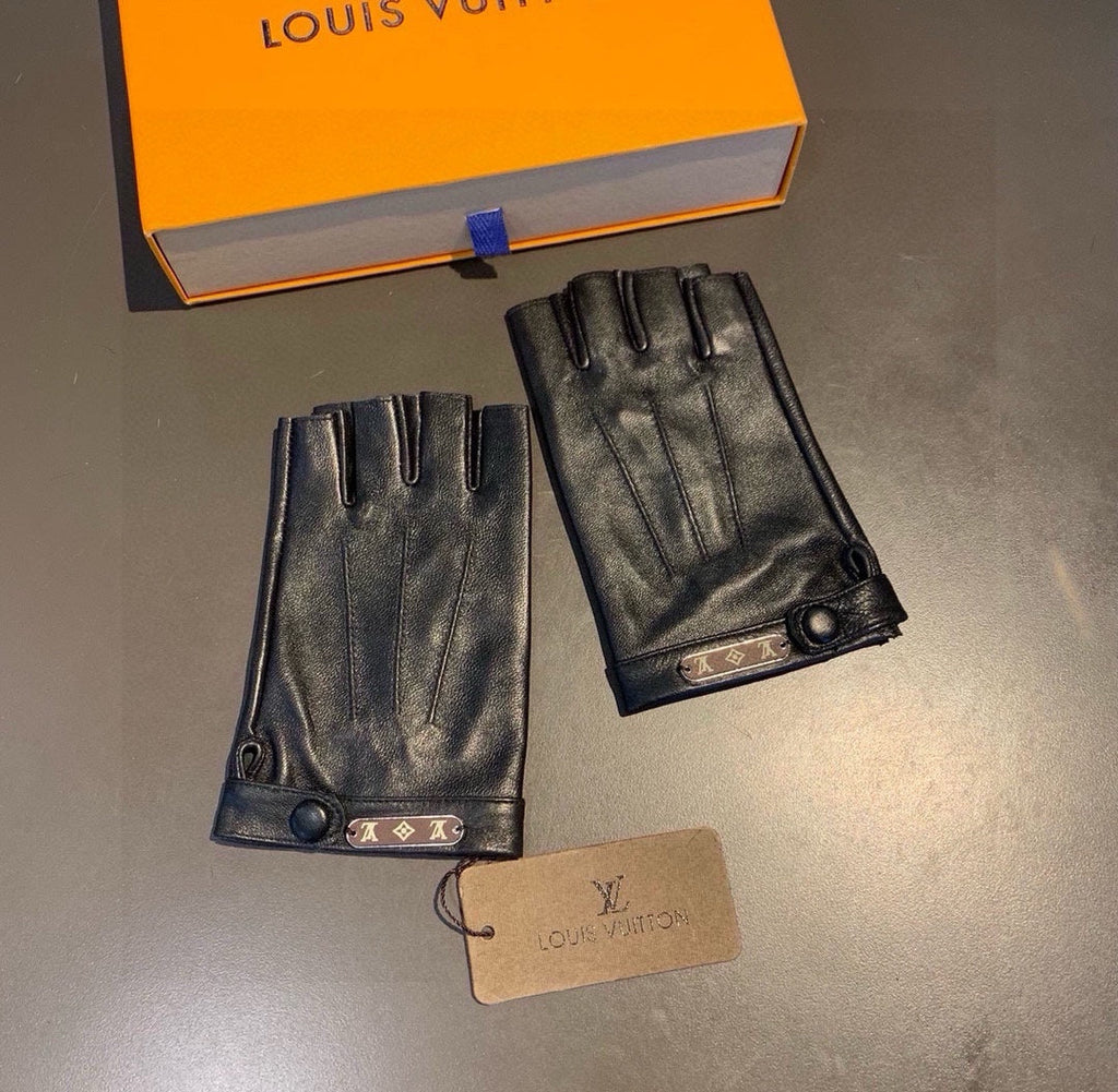 FINGERLESS GLOVES IN BLACK LAMBSKIN 453646