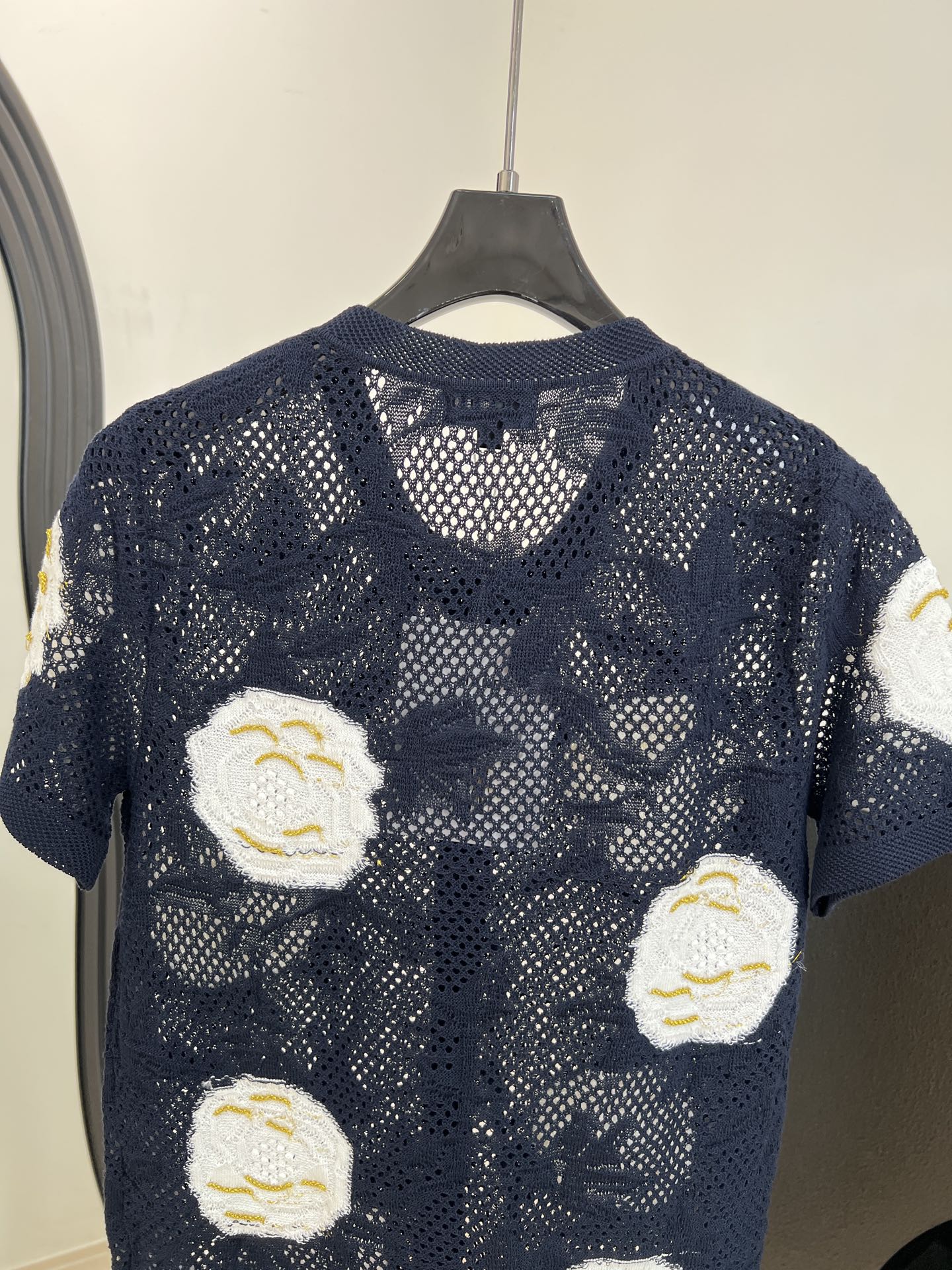 CHANEL 26S BUTTON-UP SHORT-SLEEVE KNIT TOP STYLE 1158