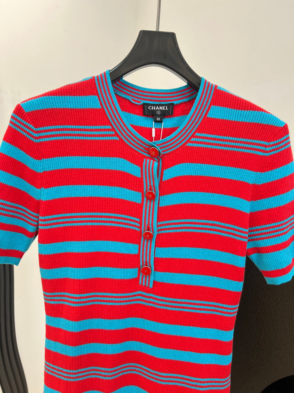CHANEL 26S SHORT-SLEEVED KNIT SHIRT STYLE 1199