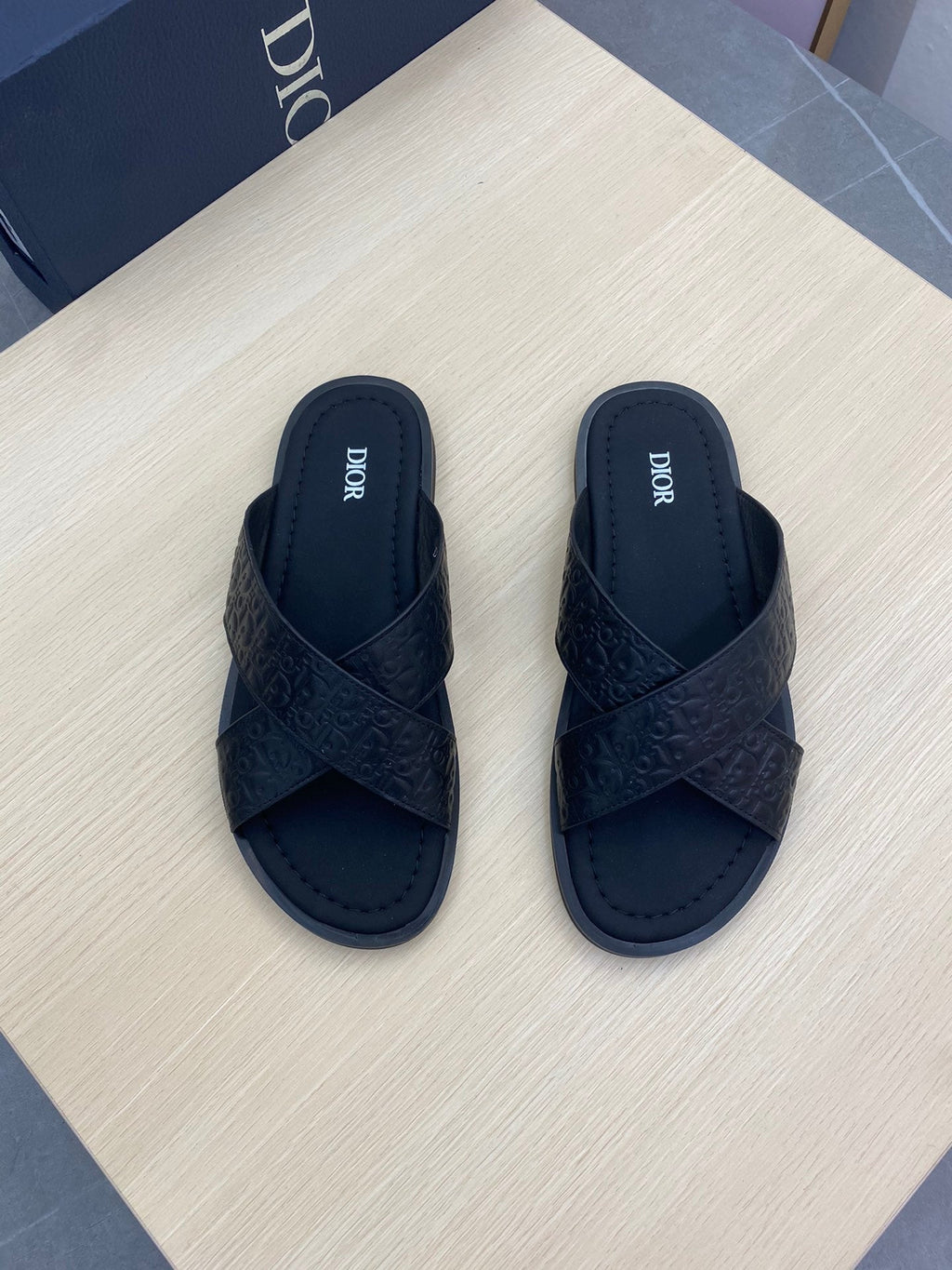 CD ALIAS SANDAL BLACK MONOGRAM CALFSKIN