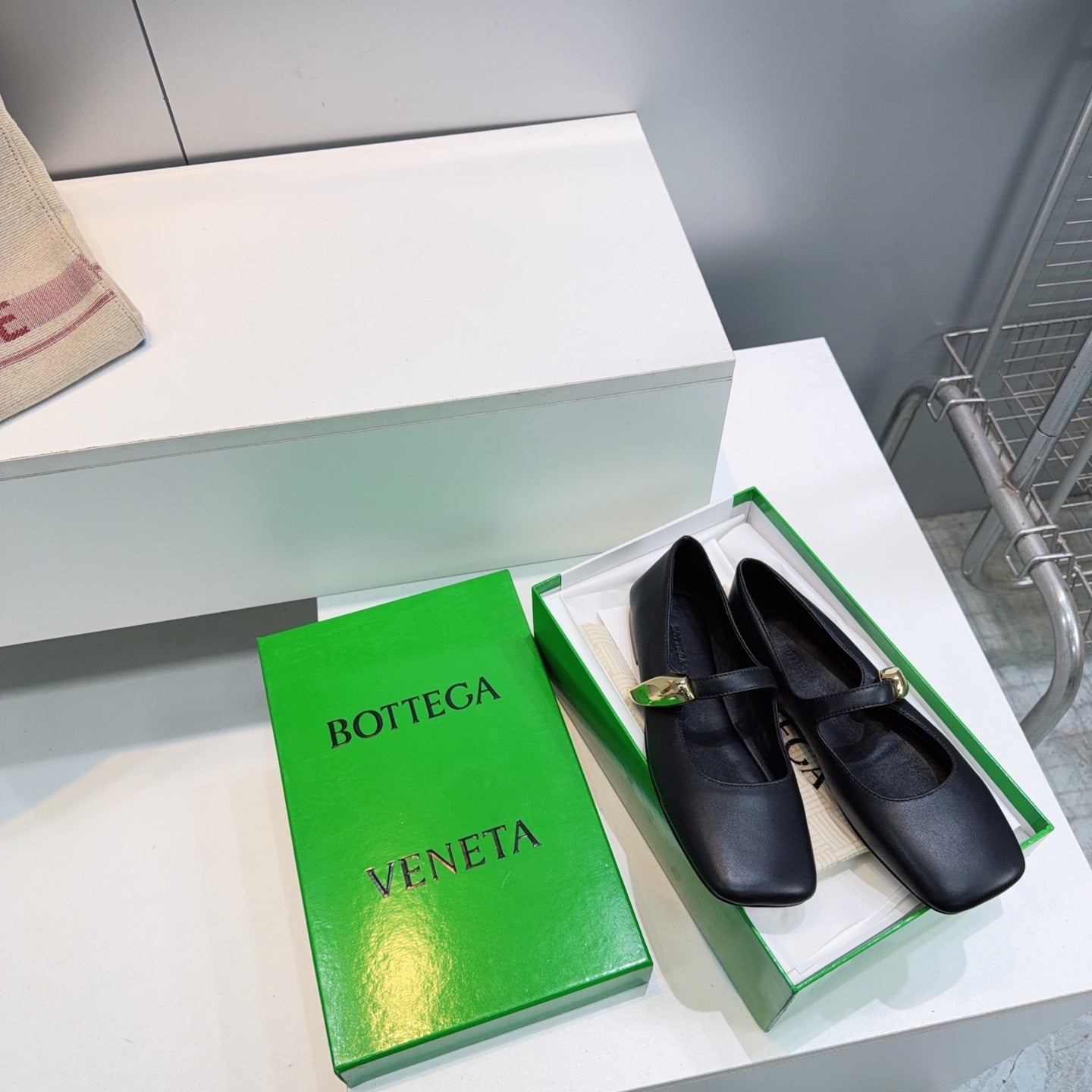 BOTTEGA VENETA 26S SQUARE-TOE MARY JANES IN BLACK LAMBSKIN