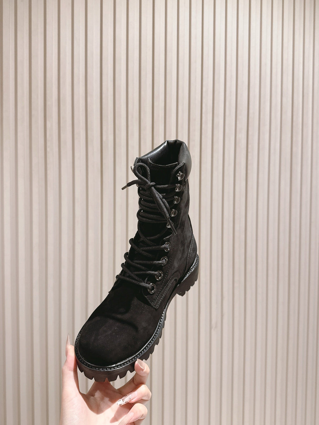 CELINE 25S SHORT MARTIN BOOTS IN BLACK CALFSKIN