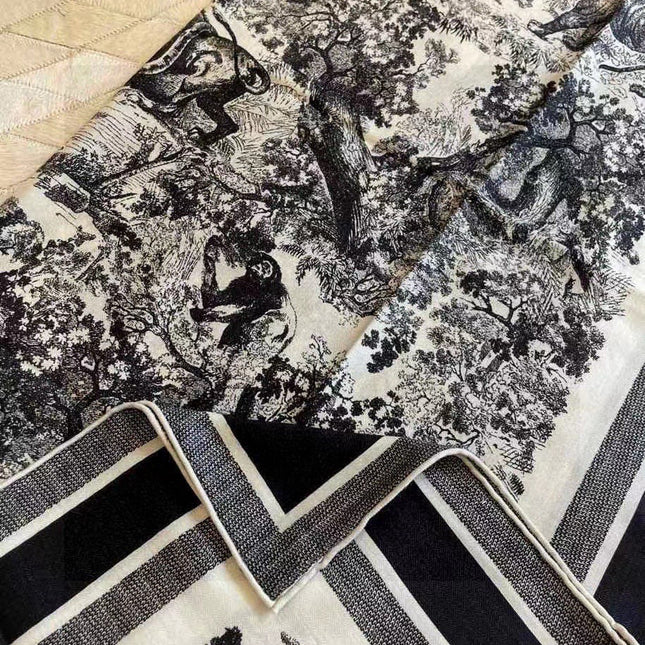 DIOR SCARF 110 CM IN COTTON-SILK FABRIC 730606