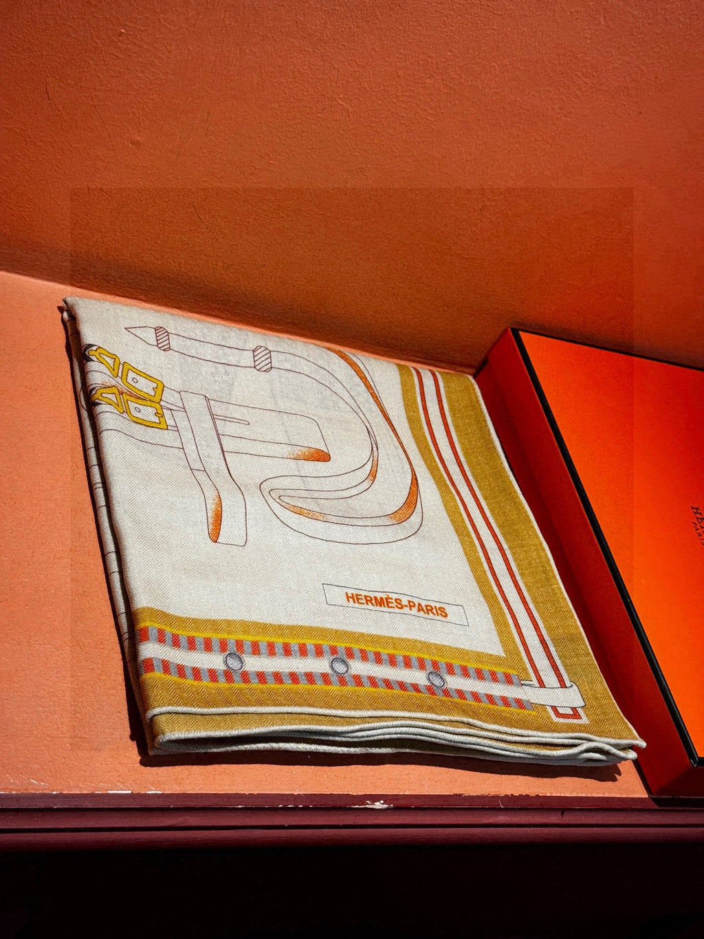 HERMES 25S SCARF 140 IN SILK AND CASHMERE 735808