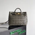 BV MEDIUM ANDIAMO 25 BROWN LAMBSKIN GOLD HARDWARE