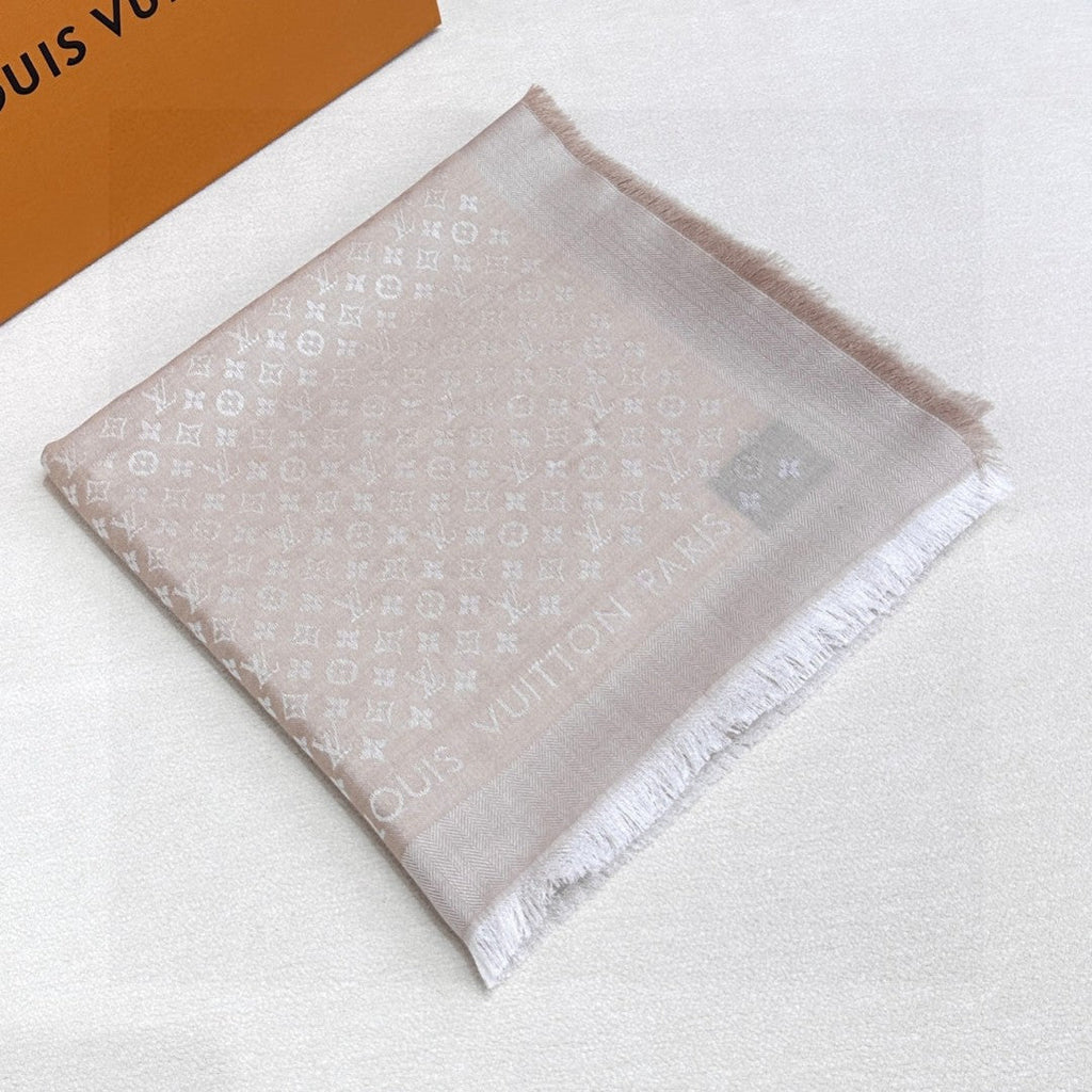 LV SCARF 120 CM IN WOOL MIX SILK 737297
