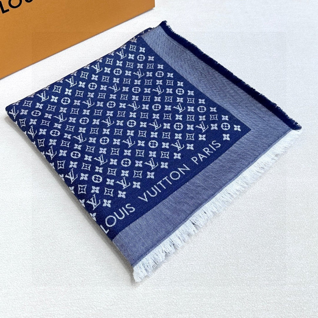 LV SCARF 120 CM IN WOOL MIX SILK 737298