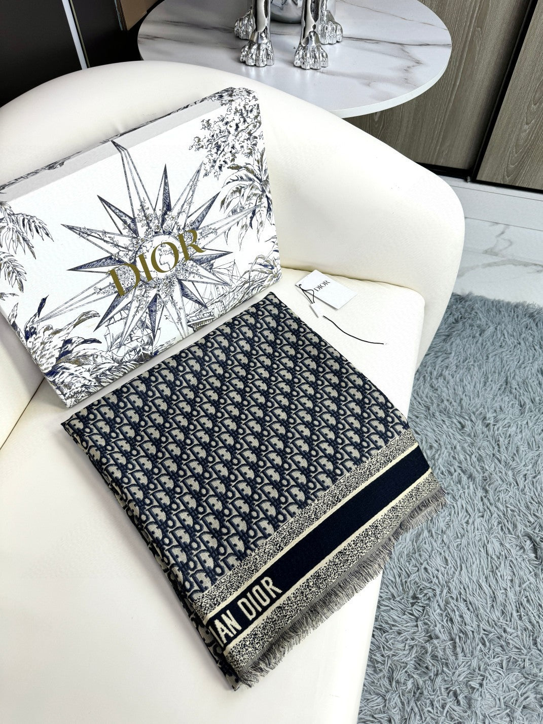 DIOR 26S SCARF 140CM IN CASHMERE SILK 313216