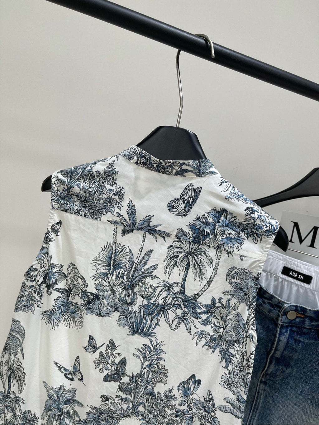 DIOR SLEEVELESS BLAZER DRESS WITH PALM TREE PRINT 267896