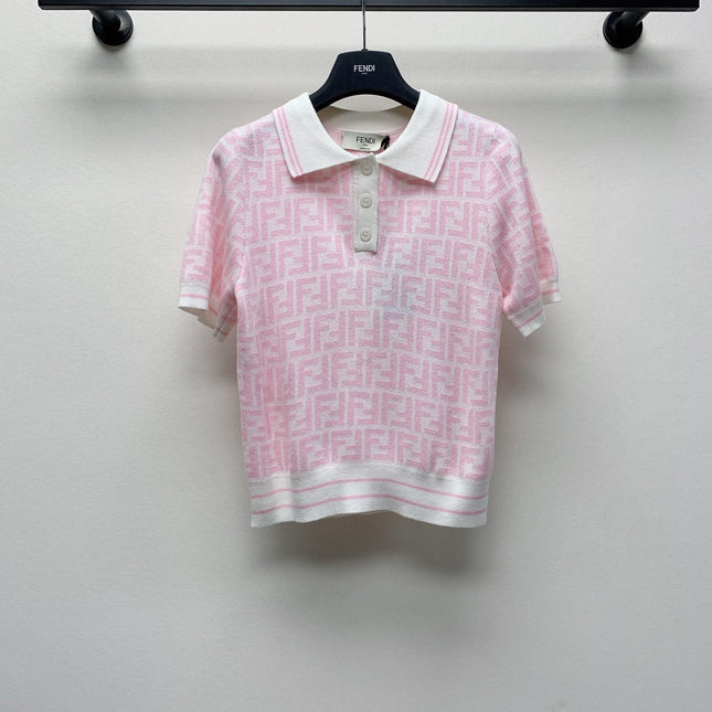 Fendi 25C Polo Shirt Pink 228188