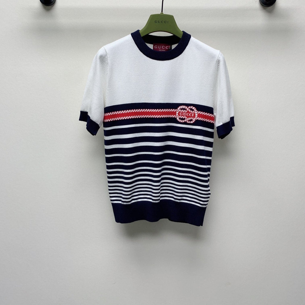 GUCCI SHORT-SLEEVE KNIT TOP 253099
