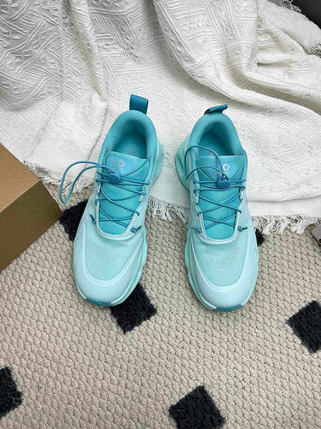 LOEWE 26S CLOUDSOLO SNEAKERS IN AQUA BLUE RECYCLED POLYESTER