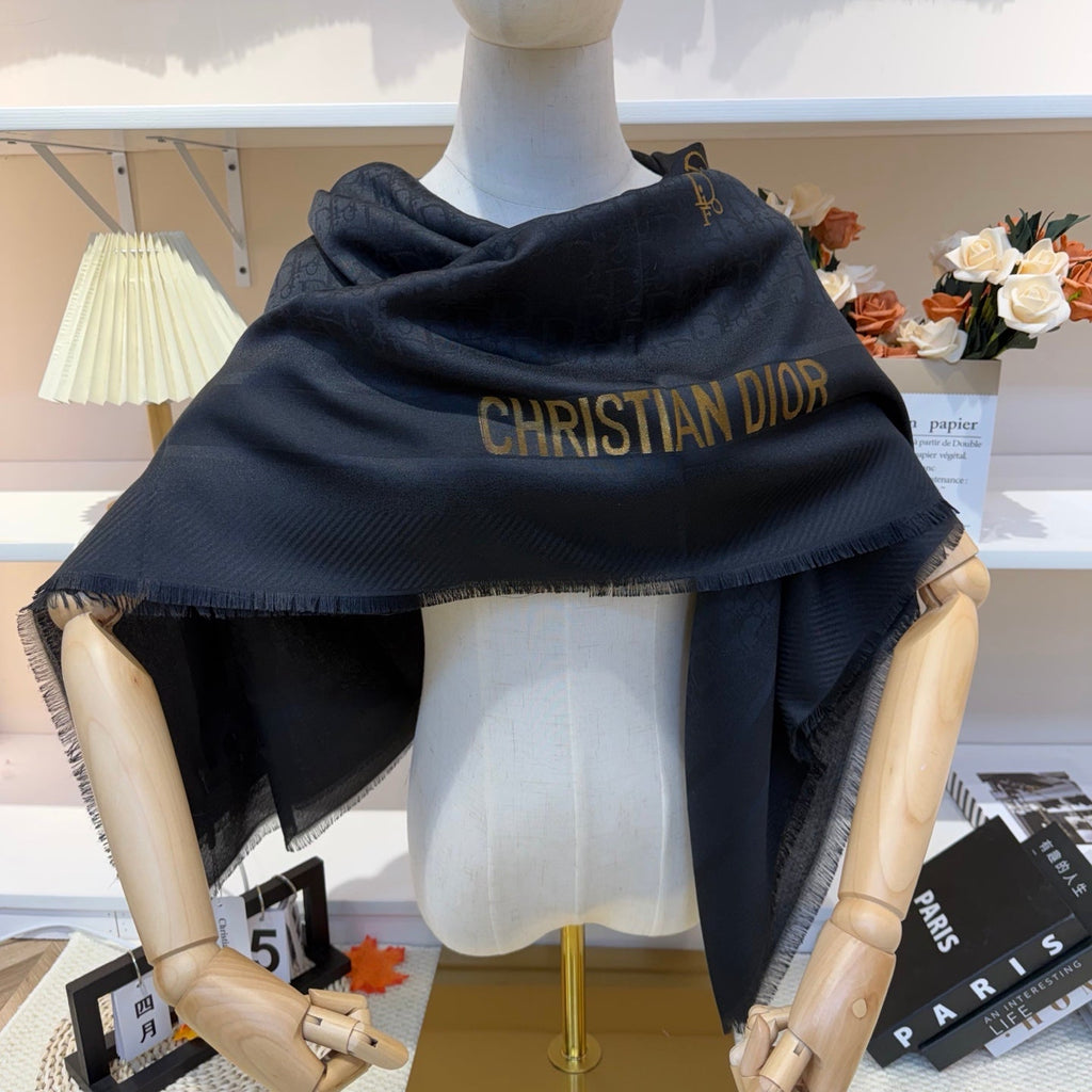 DIOR 26S SCARF 140CM IN SILK & CASHMERE 281270