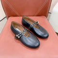 ALAIA MARY JANE SHOES IN BLACK LAMBSKIN WITH GOLD HARDWARE