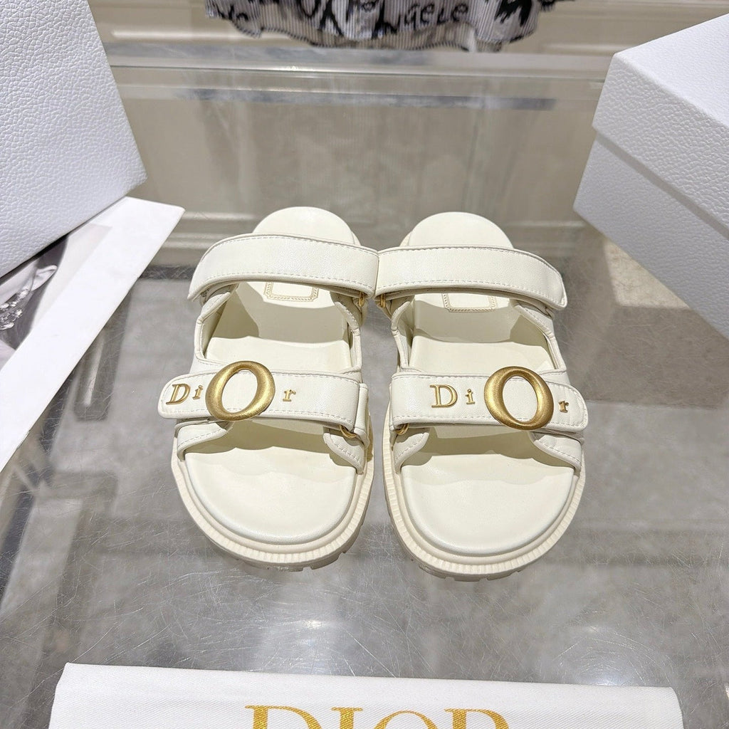 DIOR 26S SANDALS IN OFF WHITE CALFSKIN