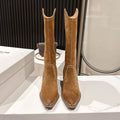 CELINE 25S HIGH BOOTS FOR FALL AND WINTER 45MM IN BROWN SUEDE
