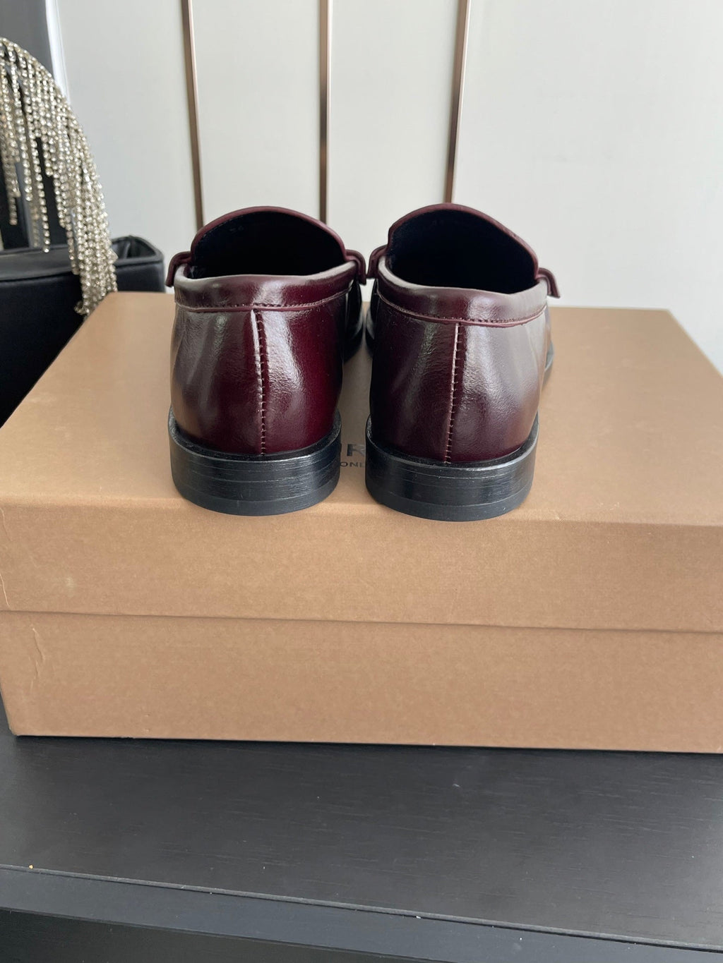 BURBERRY 26S LOAFERS IN DARK BROWN CALFSKIN