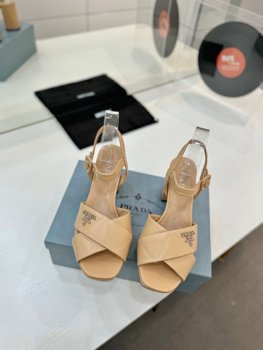 PRA HIGH HEELS 85MM IN BEIGE CALFSKIN