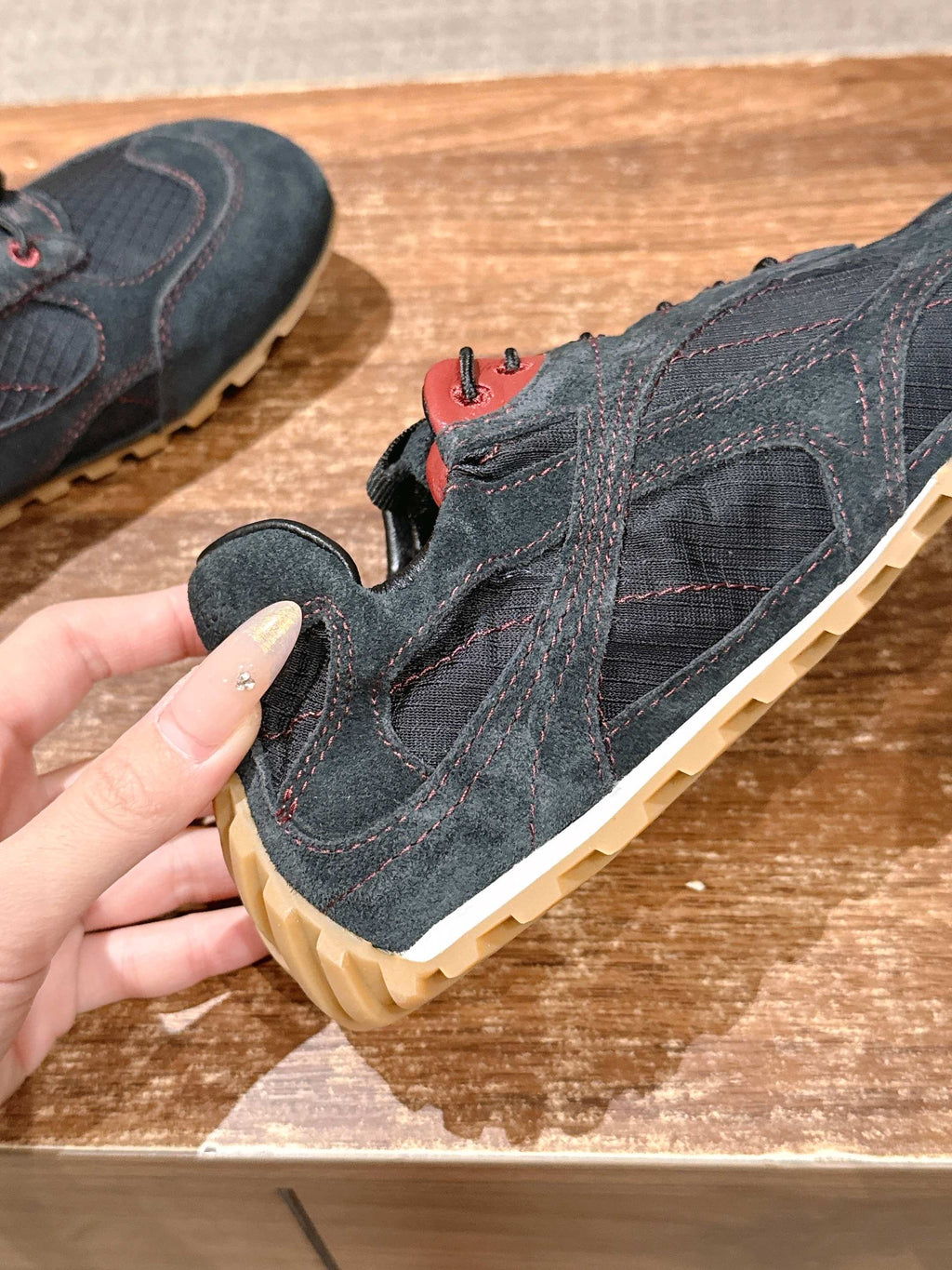 BOTTEGA VENETA 26S SNEAKERS IN DARK BLUE GREY SUEDE AND MESH FABRIC