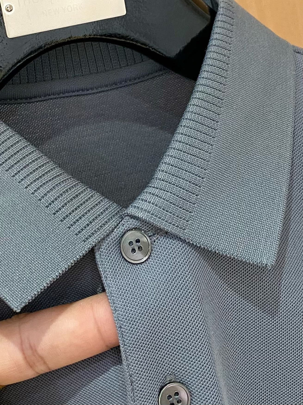 LV POLO SHIRT IN GRAY MESH BEADED COTTON FABRIC 238854