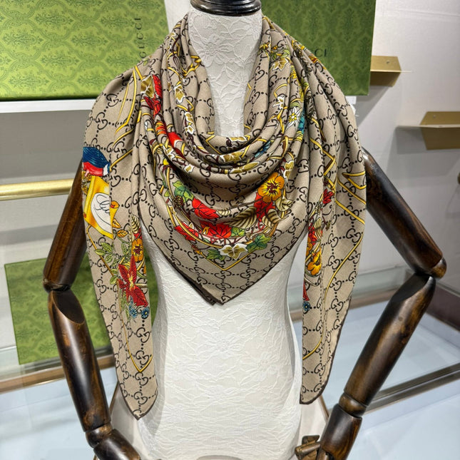 GUCCI 25S SCARF 140 IN CASHMERE 636341