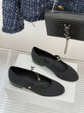 CELINE 26S MARY JANE SHOES IN BLACK FABRIC