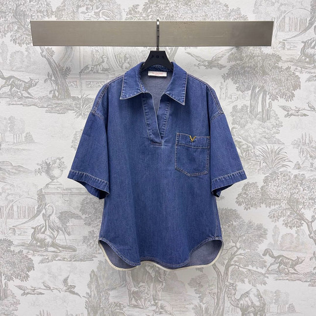 VALENTIN 25S DENIM SHIRT AND SHORTS SET 264676