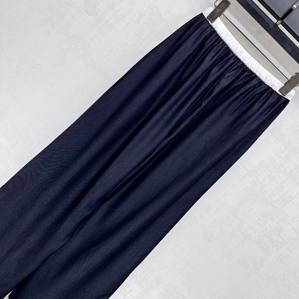MIU 25S WIDE LEG PANTS WITH DRAWSTRING 264585