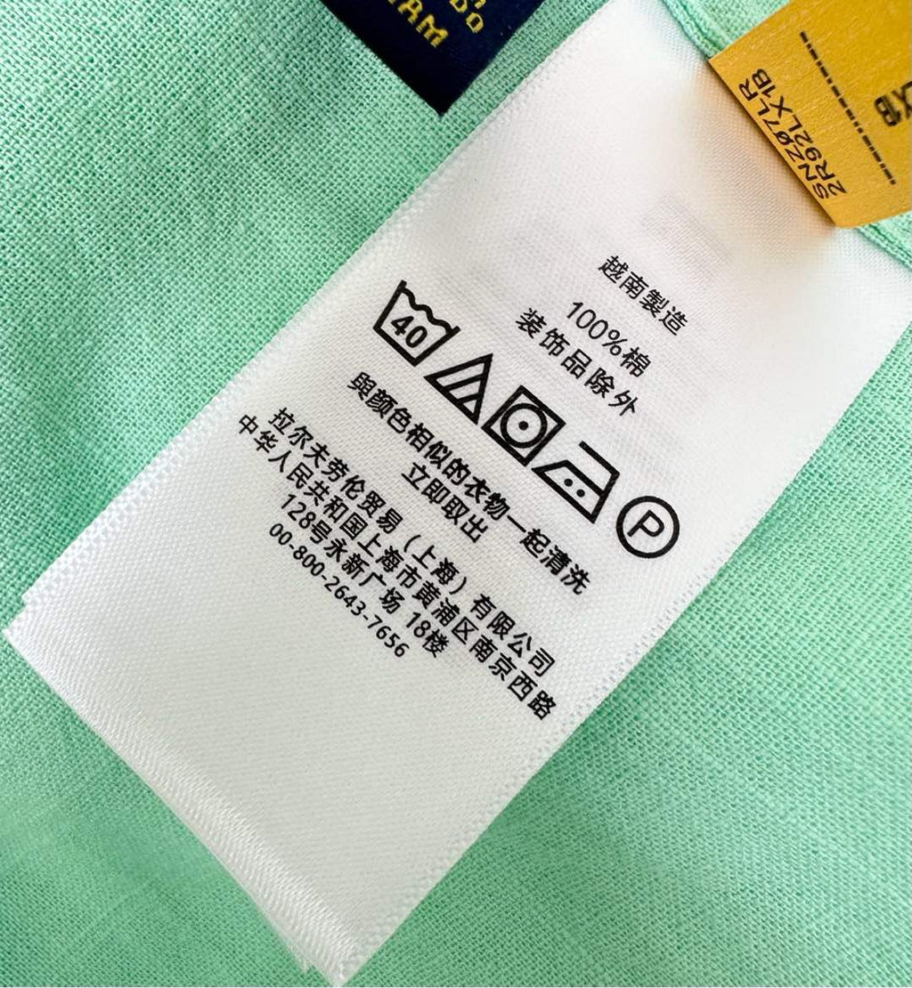 RALPH LAUREN SHORT-SLEEVE SHIRT LIGHT TEAL 274780