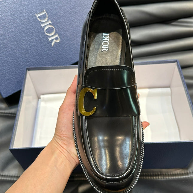 CD EXPLORER C-LETTER LOAFER BLACK CALFSKIN