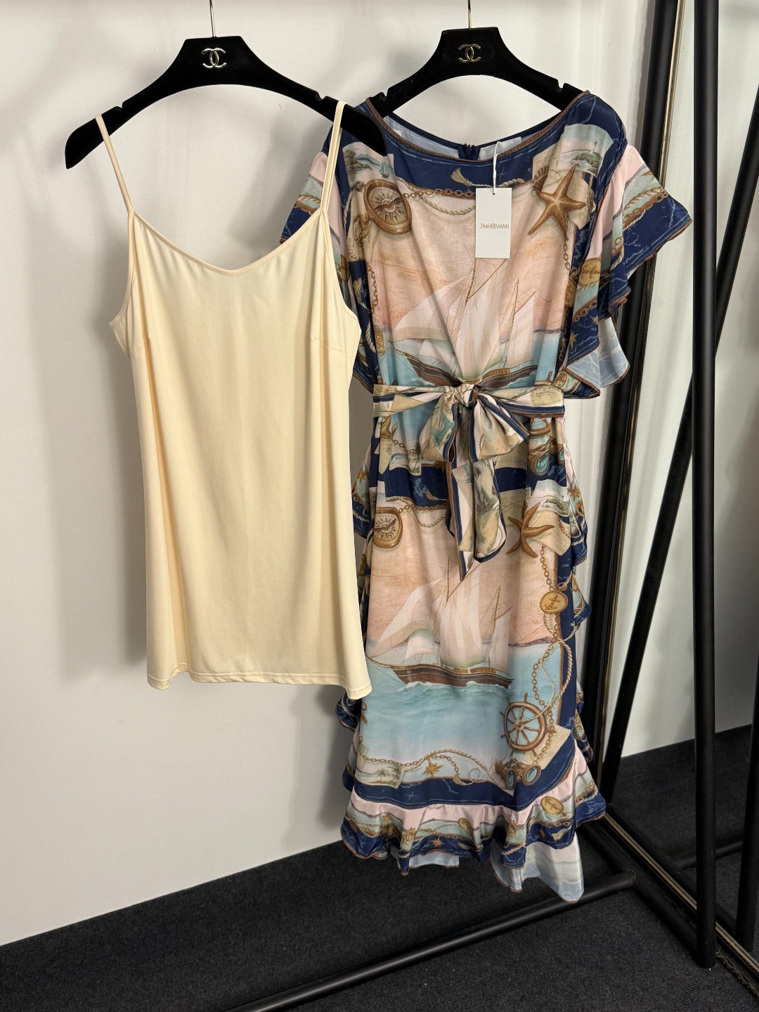ZIMMERMANN 26S RUFFLE SLEEVE PRINTED MIDI DRESS STYLE 176