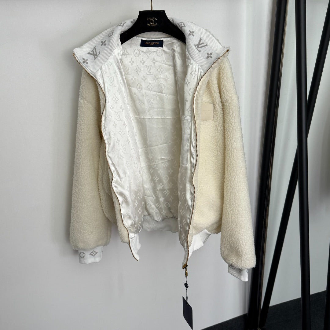 LV 25S STAND-COLLAR JACKET WITH SHEARLING LINING 0157