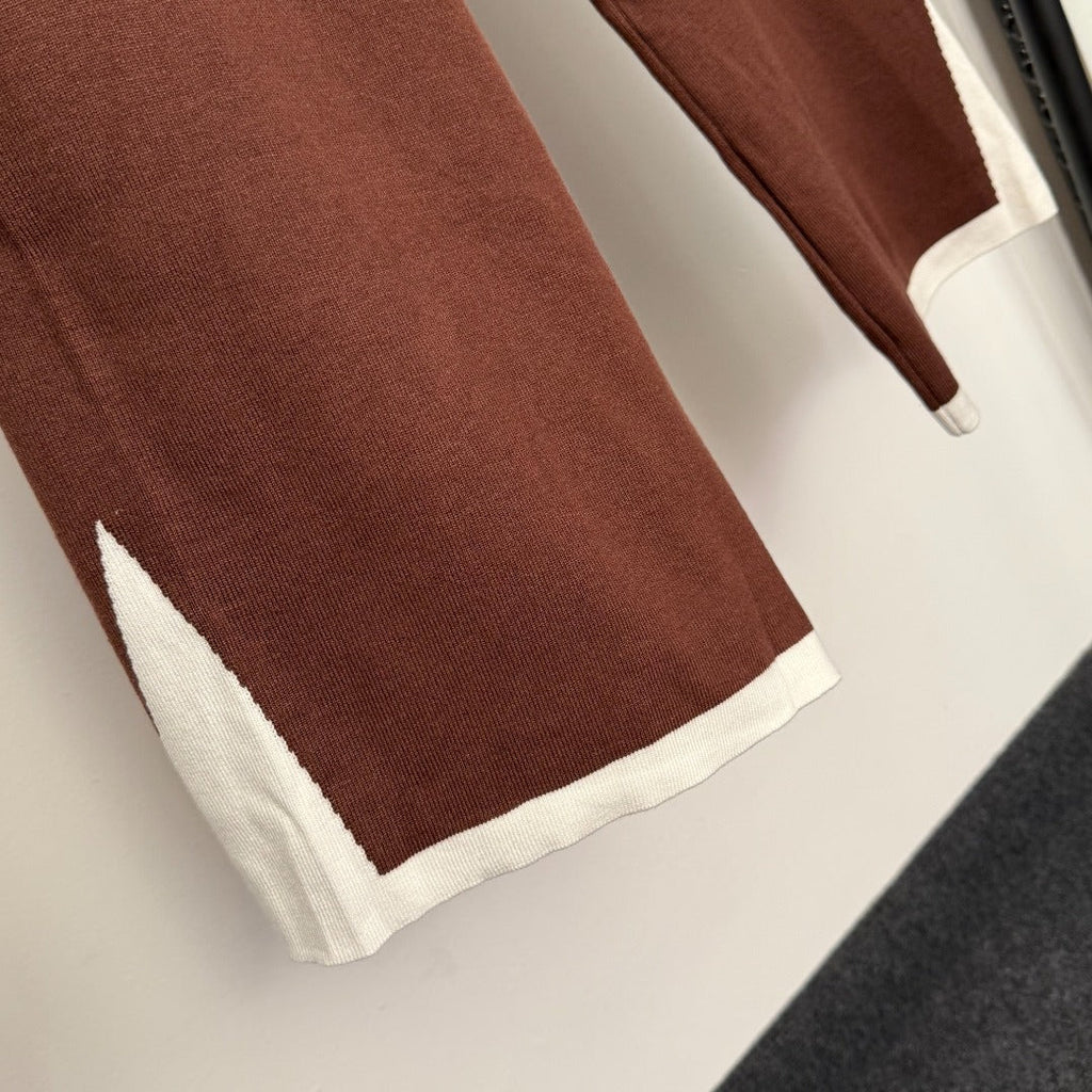 MIUMIU KNIT TOP AND STRAIGHT-LEG PANTS SET STYLE 857