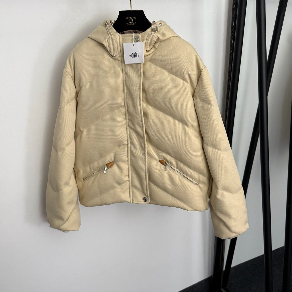 HERMES 25S HOODED LONG-SLEEVE PUFFER JACKET 428