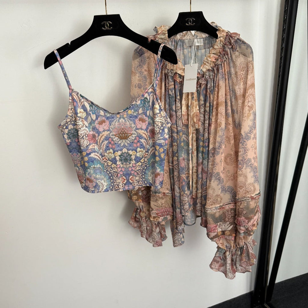 ZIMMERMANN 26S LONG SLEEVE RUFFLE NECK BLOUSE STYLE 160