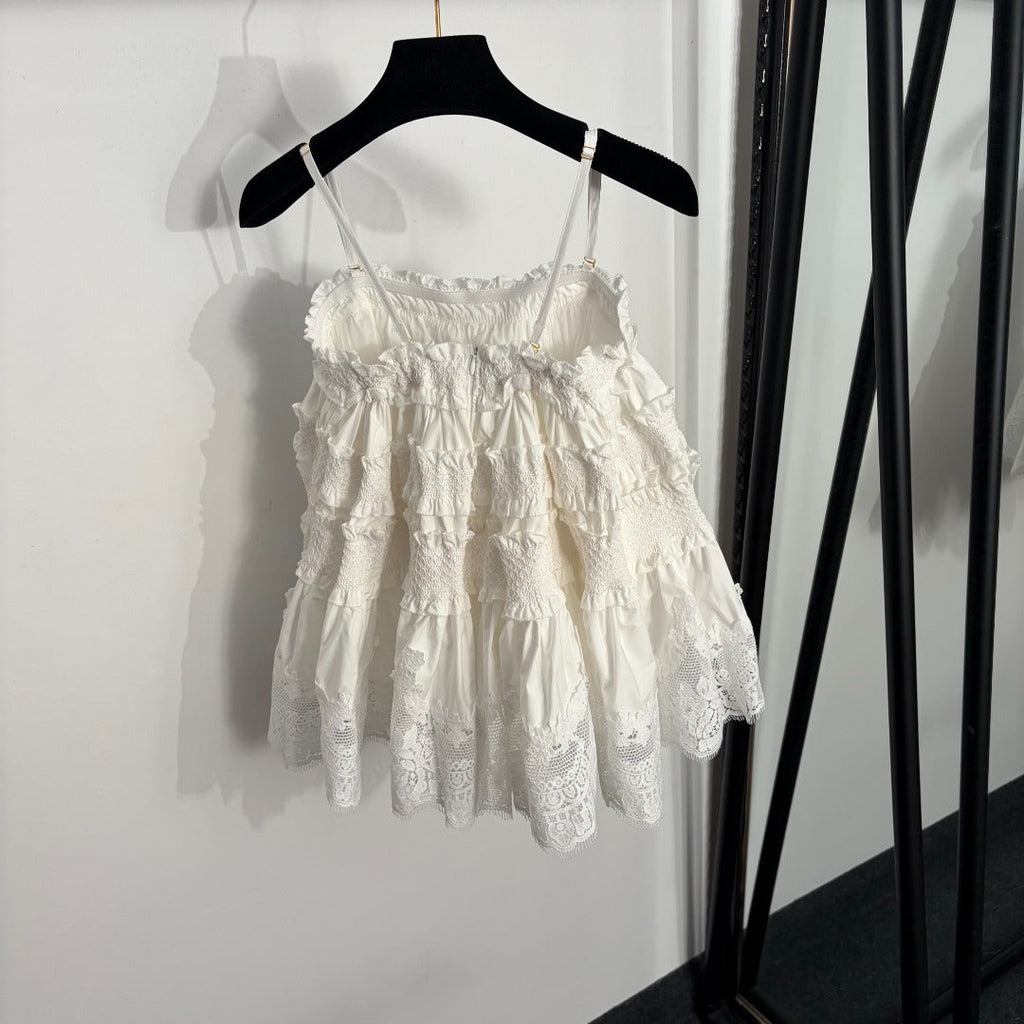 ZIMMERMANN 26S RUFFLED LACE CAMI TOP STYLE 185