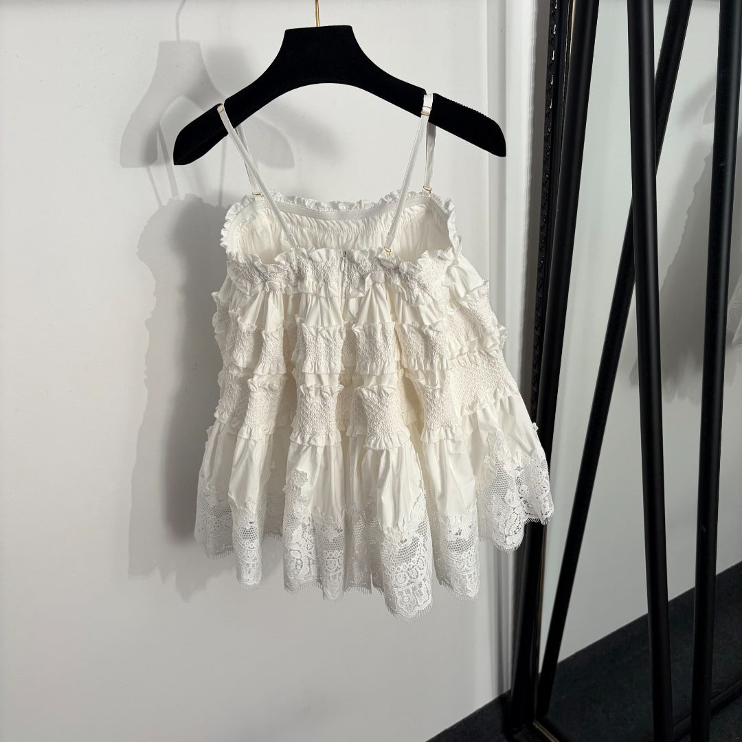 ZIMMERMANN 26S RUFFLED LACE CAMI TOP STYLE 185