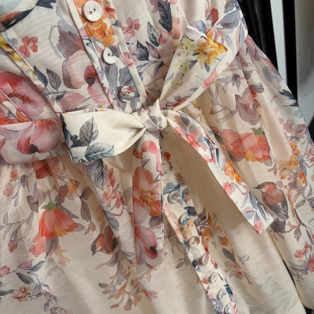ZIMMERMANN 26S PASTEL FLORAL MINI DRESS STYLE 207