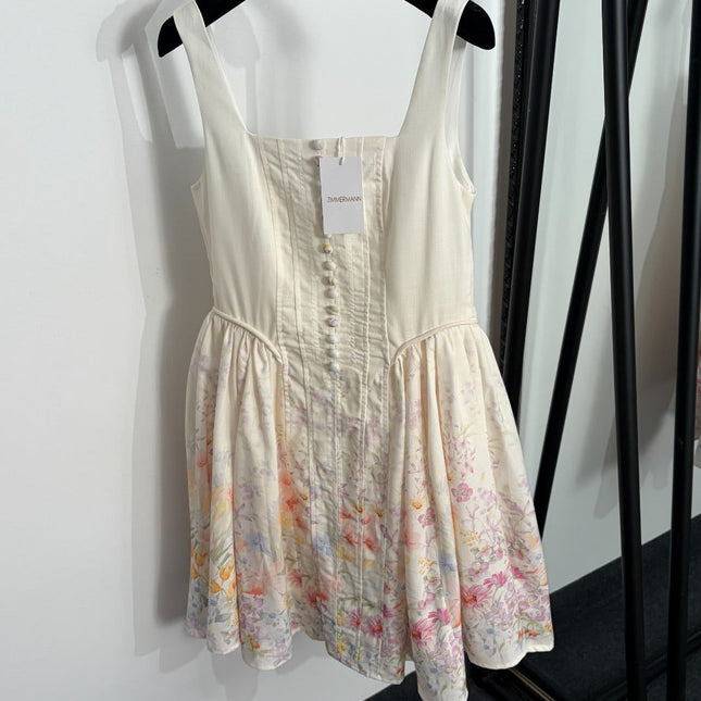 ZIMMERMANN 26S PASTEL FLORAL MINI DRESS STYLE 206