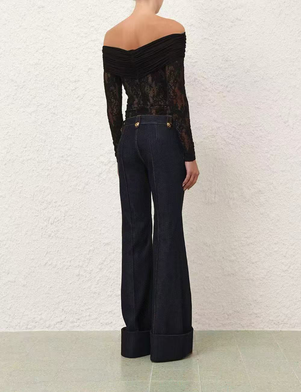 ZIMMERMANN 26S OFF SHOULDER LACE BODYSUIT STYLE 184