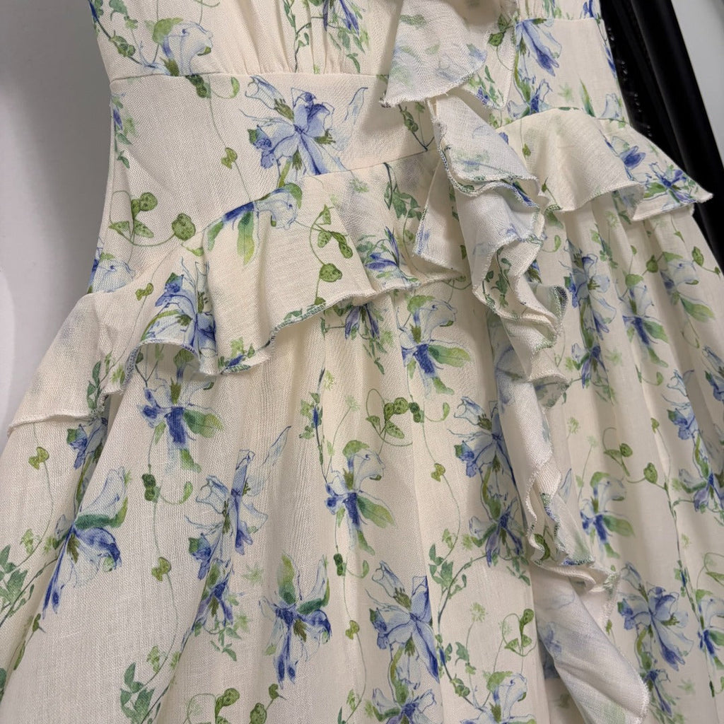 ZIMMERMANN 26S FLORAL RUFFLE CAMI MIDI DRESS STYLE 183