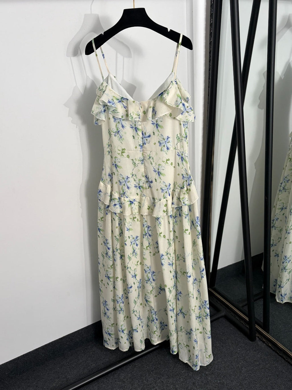 ZIMMERMANN 26S FLORAL RUFFLE CAMI MIDI DRESS STYLE 183