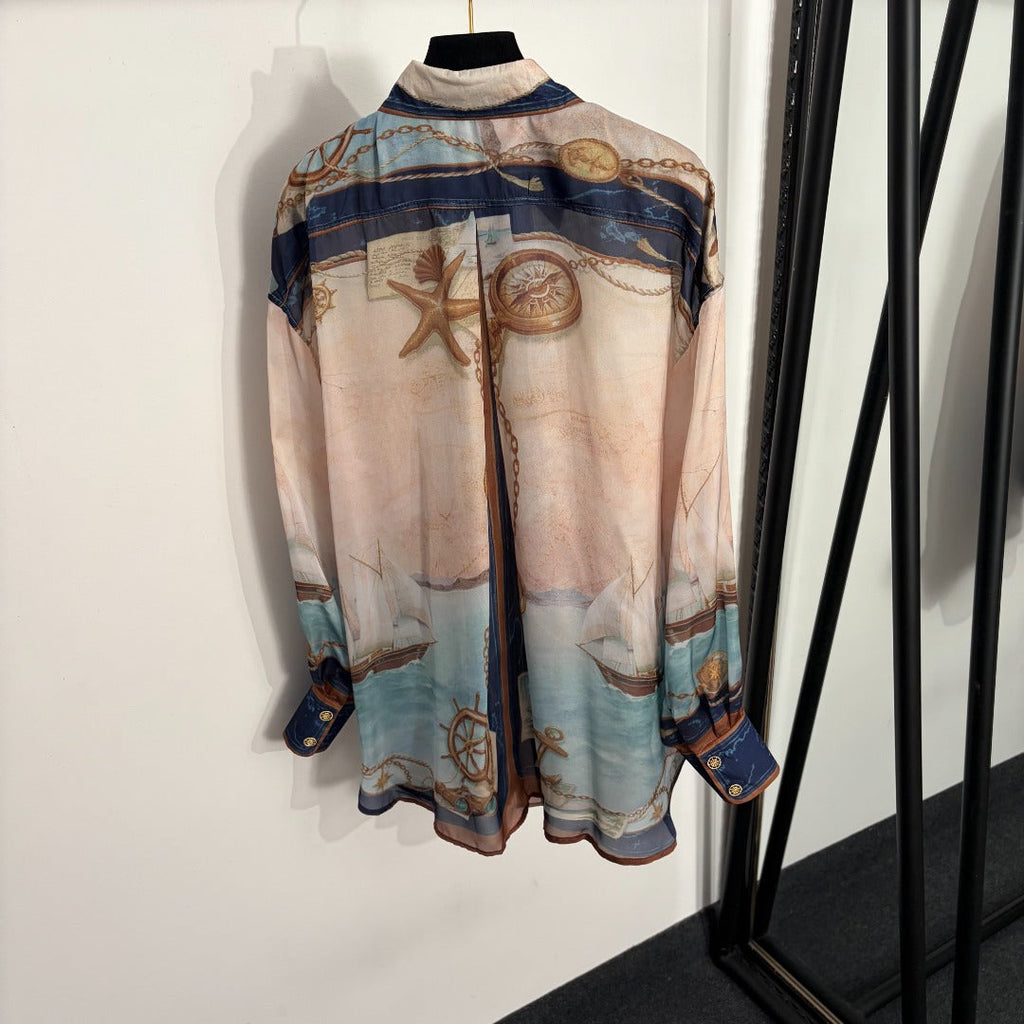 ZIMMERMANN 26S LONG SLEEVE SHIRT & WIDE LEG PANTS SET STYLE 177
