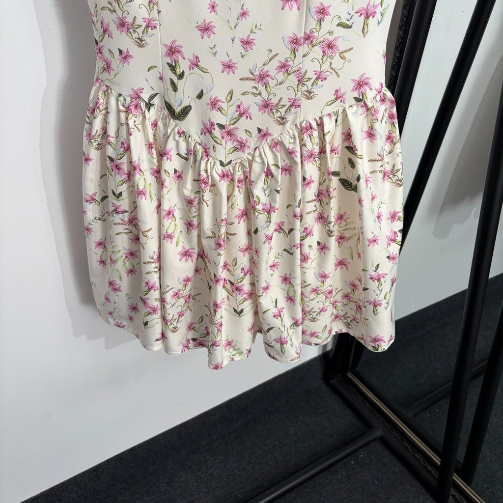 ZIMMERMANN 26 FLORAL PRINT BABYDOLL MINI DRESS STYLE 217