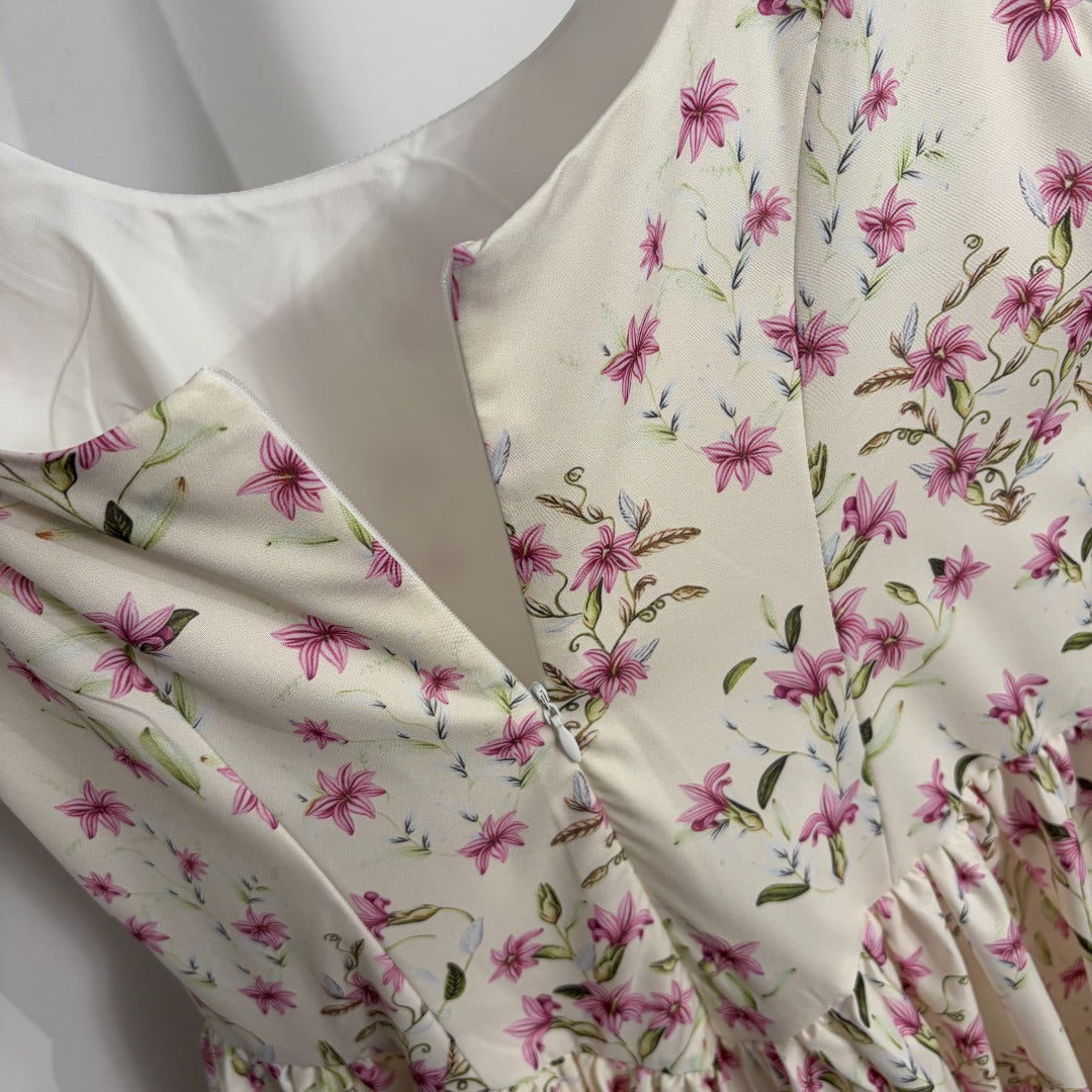 ZIMMERMANN 26 FLORAL PRINT BABYDOLL MINI DRESS STYLE 217