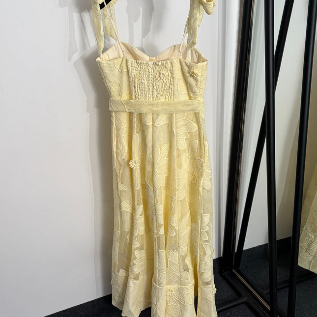 ZIMMERMANN 26 BOW TIE WAIST FLORAL DRESS STYLE 211