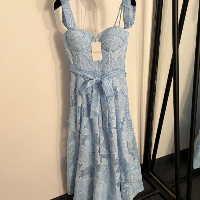 ZIMMERMANN 26 BOW TIE WAIST FLORAL DRESS STYLE 212