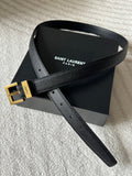 YSL 25S BELT 20 MM IN BLACK GRAINED CALFSKIN 543671